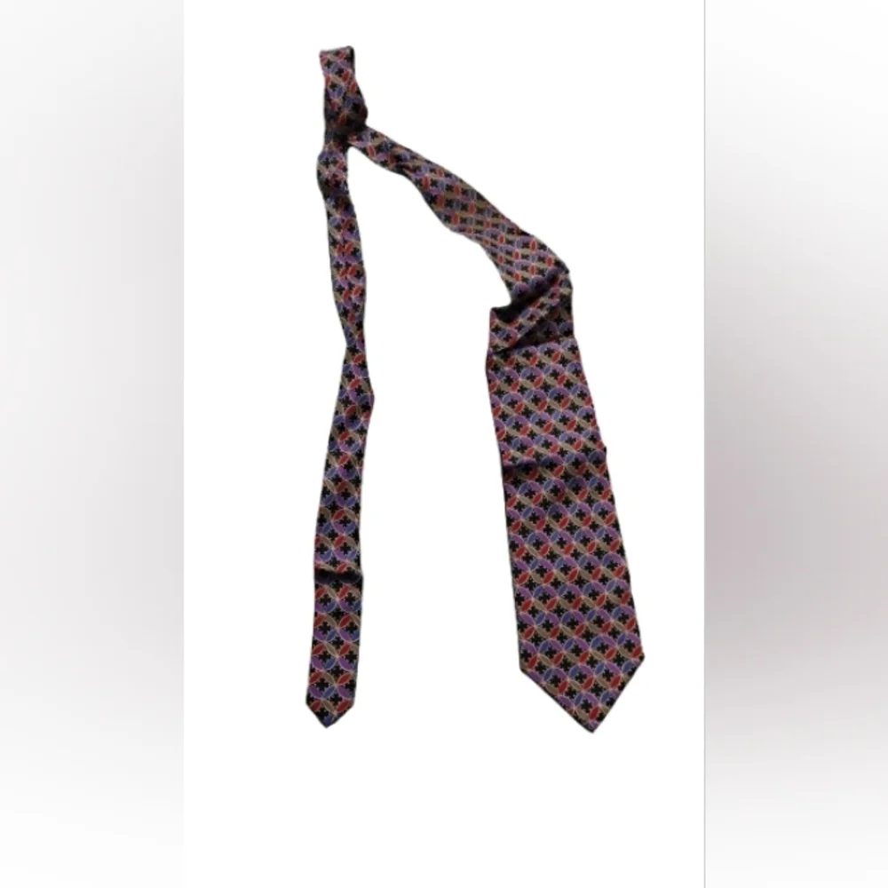 Vintage Valentino Mens 100% Silk Handmade Print Tie